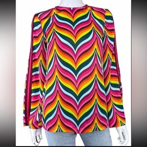 TRINA TURK Multi-colored Wavy Pattern Top